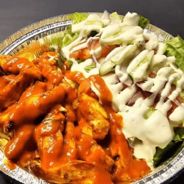 Chicken and Lamb Over Rice.